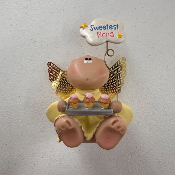 Sweetest Nana Angel Figurine With Cupcakes By Kirk Christmas Decoration 3.5” - Picture 8 of 10